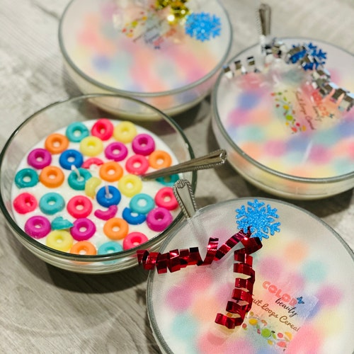 Fruit Loops Cereal Bowl Candle With Metal Spoon Morning Etsy