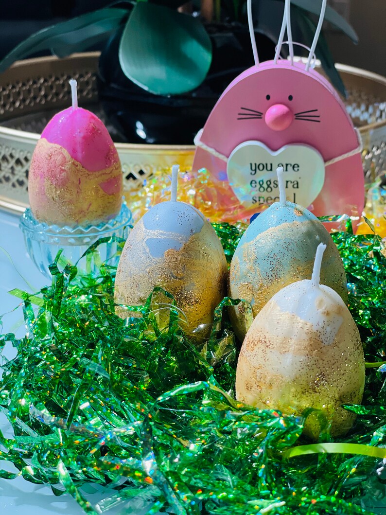 Easter Egg Candle Pack of Four Flower Fragrance Ester Etsy