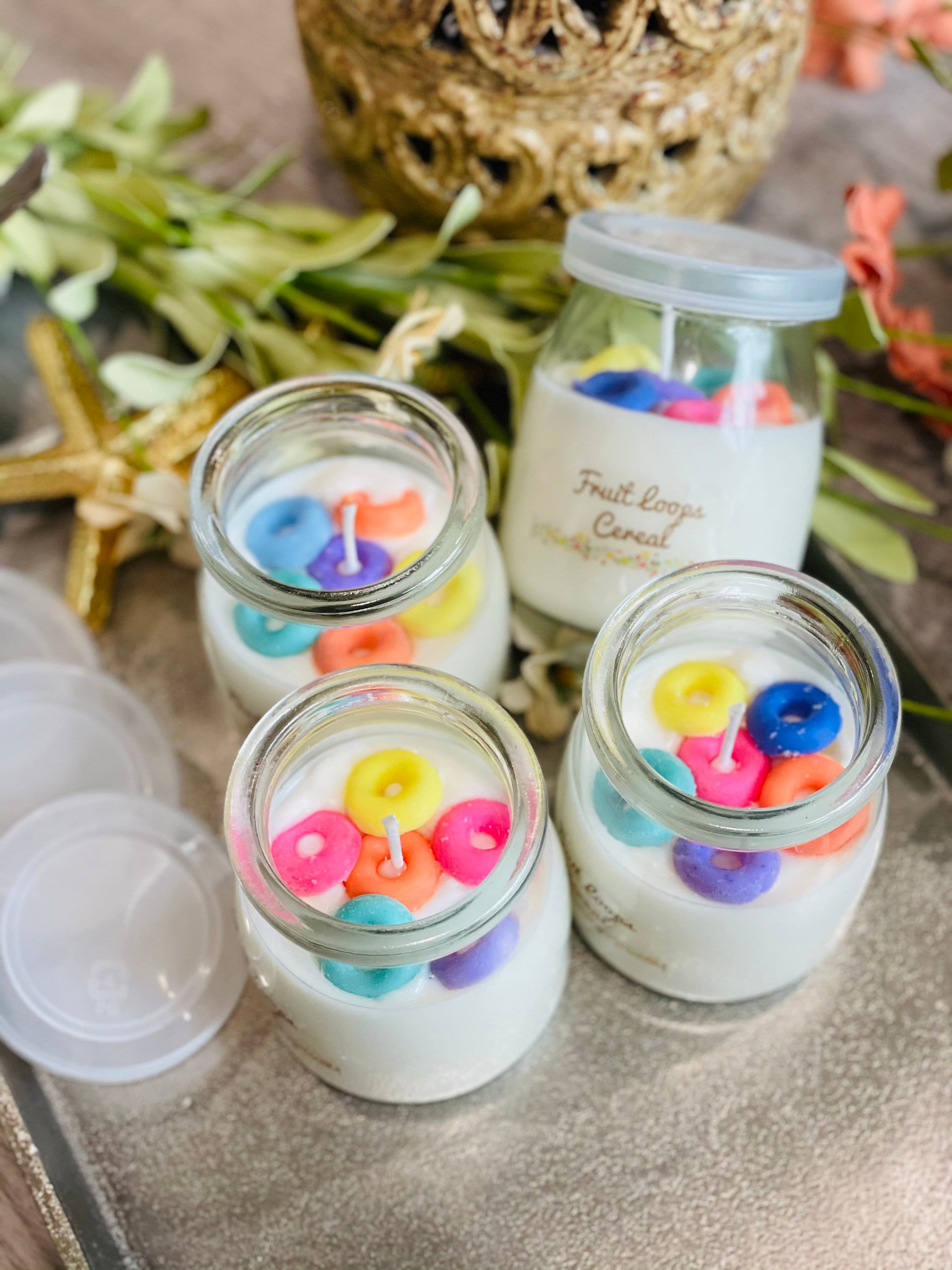 Mini Fruit Loops Candle / Vela de cereales de la mañana / Etsy