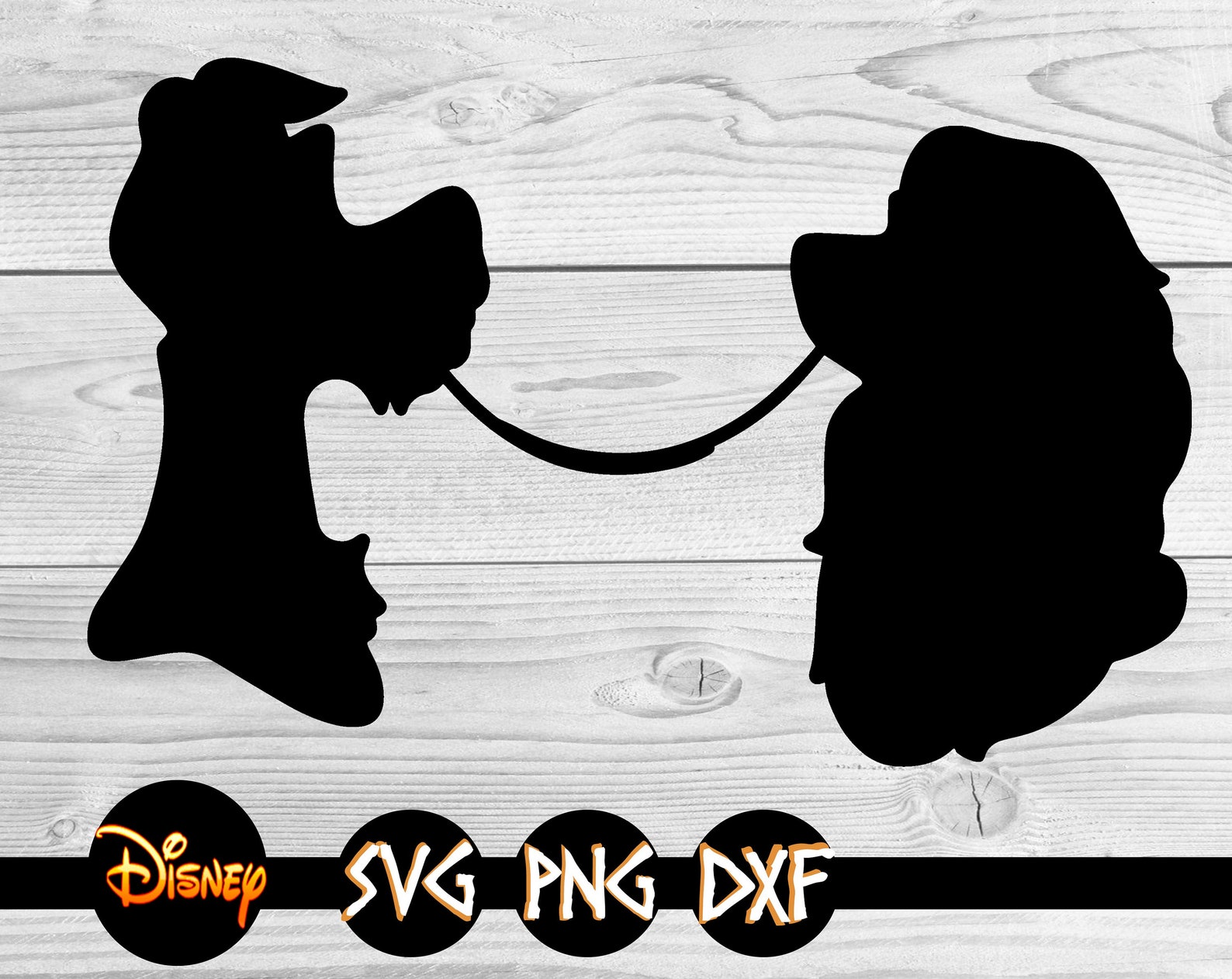 Lady And The Tramp svg Disney svg Cricut Sihouette | Etsy