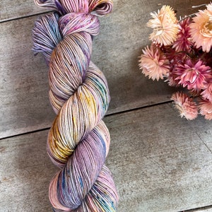 Hand-dyed wool in Daphné color Merino Nylon fingering superwash