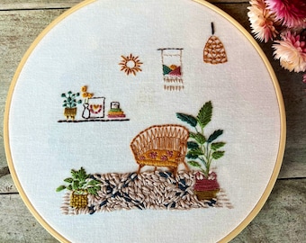 EMBROIDERY tutorial pattern in PDF format Boho Decor