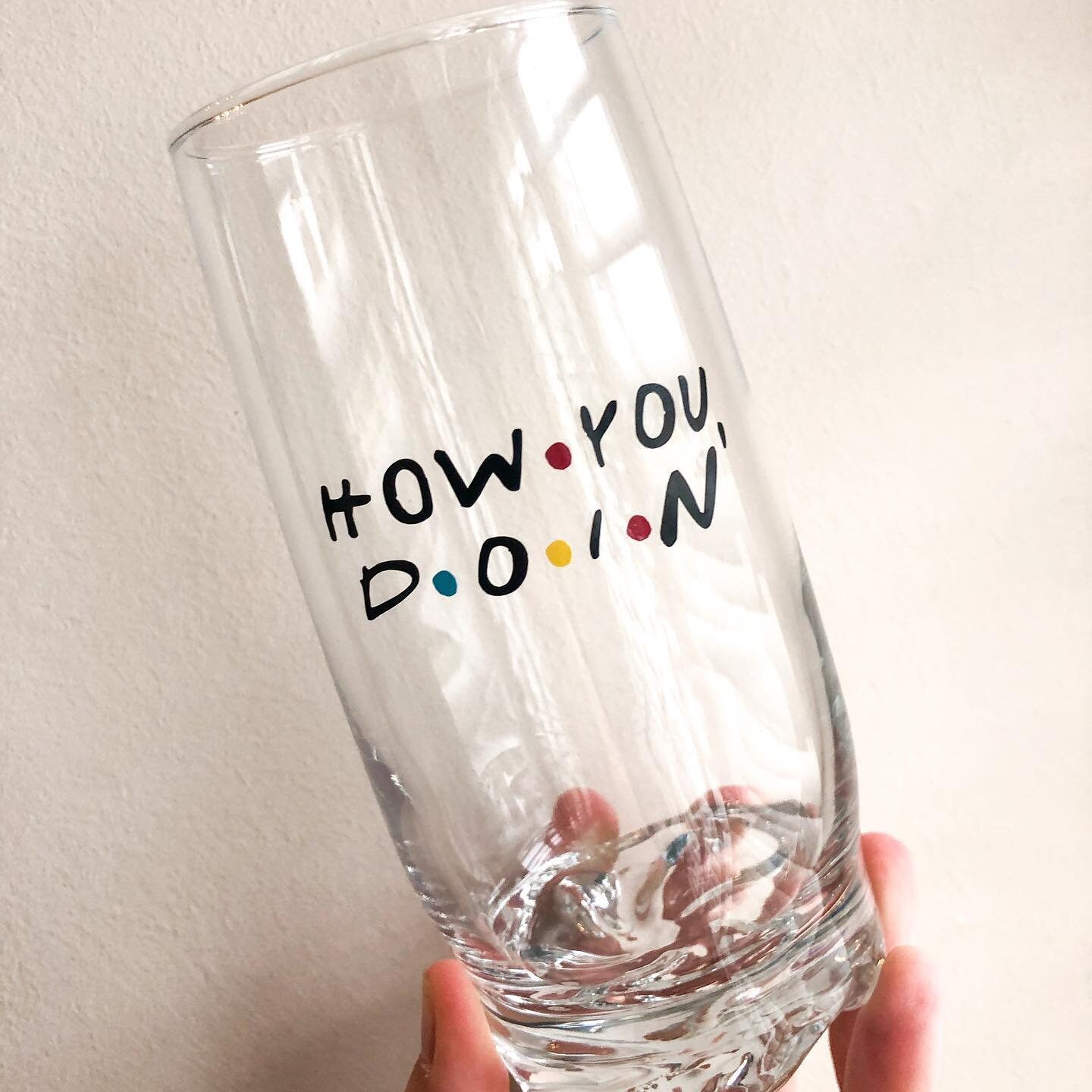 FRIENDS Glass Set Drinking Glasses Friends TV Show Monica Etsy