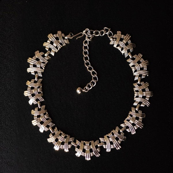 Vintage silver tone Coro choker necklace