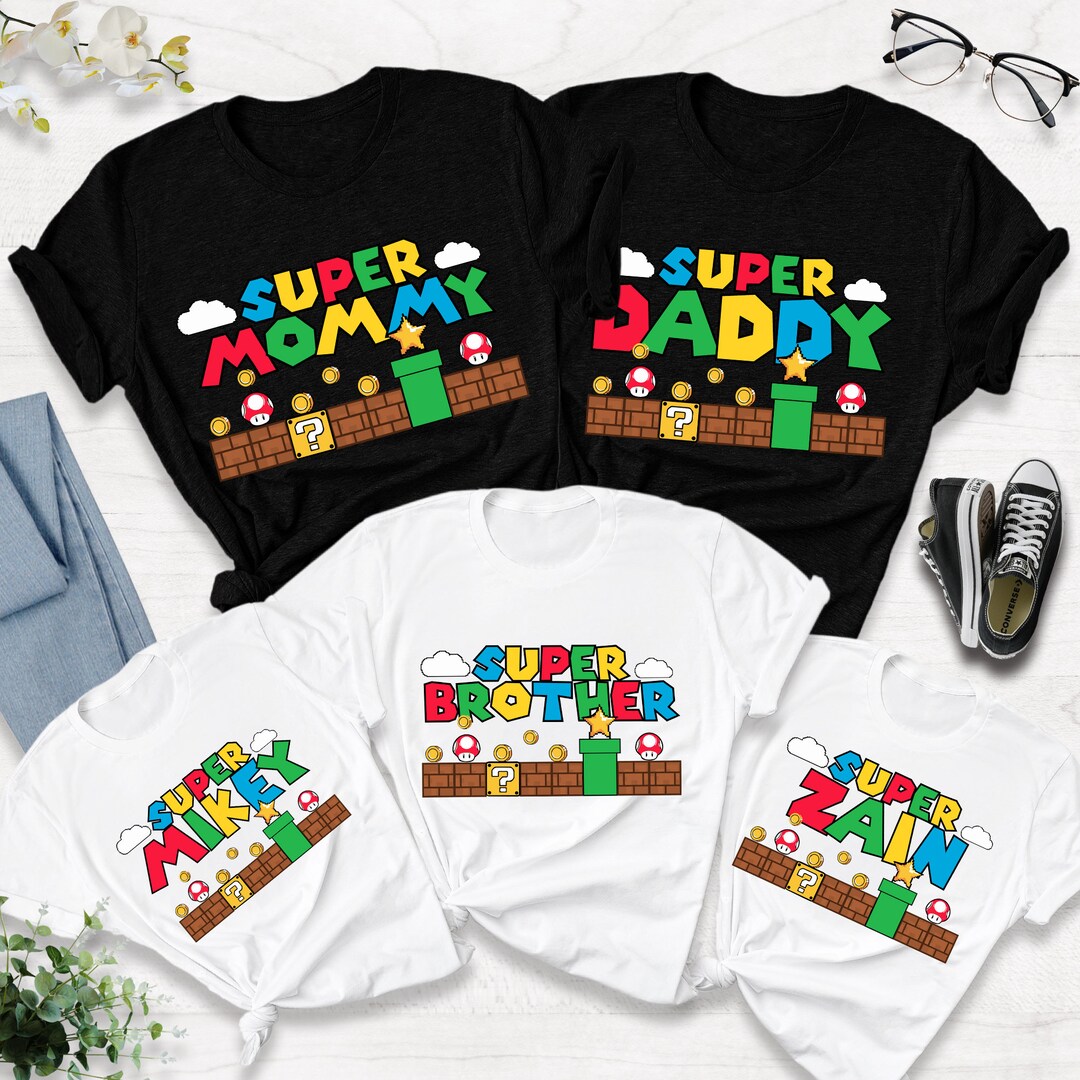 Personalized Super Mario Family Shirt, Custom Super Mario Birthday ...
