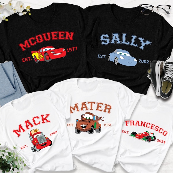 Disney Cars Movie Shirt, Mcqueen Sally T-shirt, Cars Couple Shirt, Couple Fun Gifts, Matching Tee, Cars Characters, Mater Fillmore Luigi