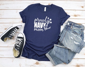Sailor Mom Tee Deployment Gifts Military Family Shirt Buy 2+ Get 30% OFF Proud Navy Mom Unisex T-shirt Marine Mama