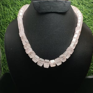 AAA Quality natural Rose Quartz Necklace, Natural Rose Quartz Gemstone Necklace Necklaces For Women, Adjustable Stone Necklace, Gift for her