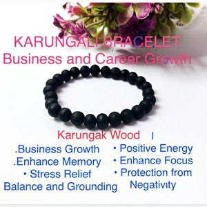 AAA Quality Natural Karungali Beaded Bracelet, Original 8mm 100% Natural Unpolished Karungali bracelet, Black Ebony 108 beads Mala Original