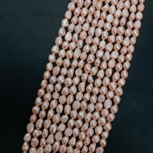 AAA Quality Natural Pink Tumble Fresh Water Pearls Beads,8x12mm / 14-16 Gram Natural Fresh Water Pink Tumble , 14 Inch Full Long string