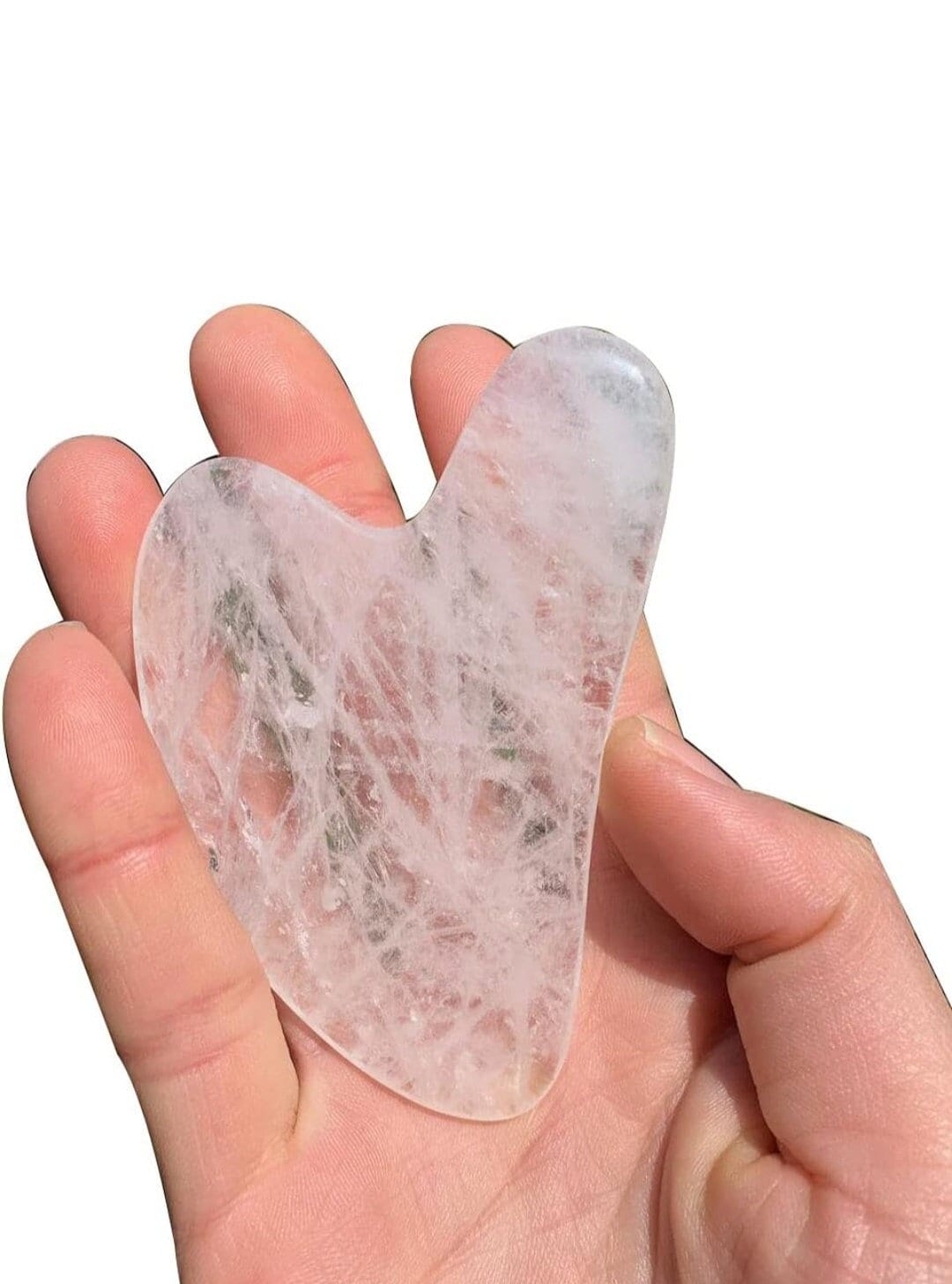 AAA Quality Natural clear quartz gua sha, Jade Facial roller, All natural facial massage tool, natural stone clear Quartz Face Massager