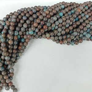 AAA Quality Natural Round Chrysocolla 8mm Beads 15.5&quot; inch long Strand, Wholesale Natural gemstone beads for Bracelet & necklace making