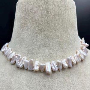 AAA Quality Baby Pink Fancy shape Fresh Water Pearls Beads, Uneven size 37-39Gram Natural Fresh Water Pink Biwa  Pearls, 16Inch Long string.