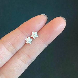Beautiful tiny studs/earrings , Minimalist flower 925 sterling silver studs