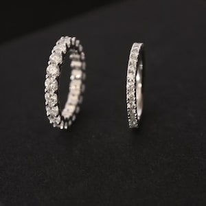 2-3MM Moissanite Eternity Ring Wedding Band 925 Sterling Silver VVS Moissanite Diamond Ring Passes Diamond Tester