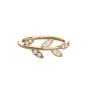 14kt Gold Natural Diamond Vine Ring: Statement Promise Ring