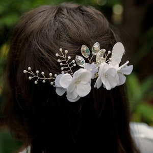Wedding Hair Comb Floral Hair Comb Pearl Hair Comb Bridal Hairpiece Crystal Hair Comb Flower Hair Comb ~H-20