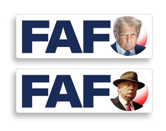 FAFO, Fuck Around Find Out, TRUMP Stickers, Bumper Sticker, Vinyl Sticker, Decal, Meme