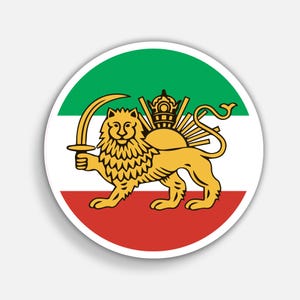 Persian Lion Vinyl Sticker: Iranian Pride Decal Lion and Sun