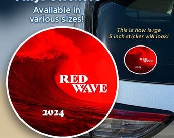 TRUMP 2024 Bumper Sticker: Red Wave Vinyl Decal