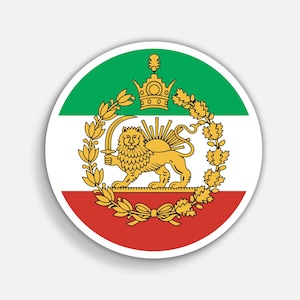 Persian Lion Vinyl Sticker: Iranian Pride Decal Lion and Wreath