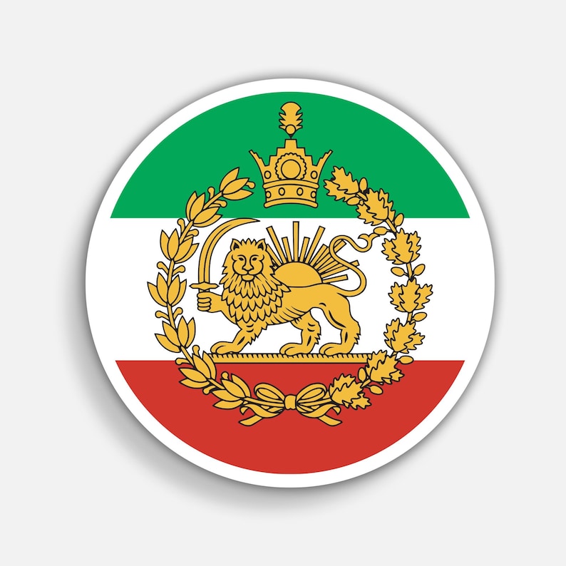 Persian Lion Vinyl Sticker: Iranian Pride Decal Lion and Wreath