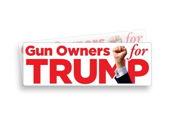 Gun Owners for TRUMP 2024 Bumper Sticker | Water-Resistant Vinyl Decal