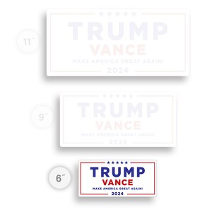 TRUMP VANCE 2024 Bumper Sticker Vinyl Sticker Decal - Etsy