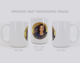Coffee Mug Madam President, KAMALA HARRIS, Photo Mug, Ceramic, Beverage, Cup, 11oz or 15oz