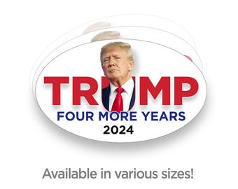 Trump Vance 2024 Bumper Sticker: Oval/Round Vinyl Decal