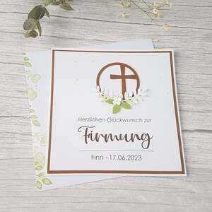 Glückwunschkarte zur Firmung, Individuelle Glückwunschkarte mit Personalisierung, Verpackung Geldgeschenk