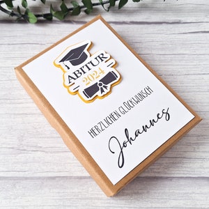 Geldgeschenk zum Abitur ABI, Geschenk im Reagenzglas, Glückwunsch zum Abitur, Abschlussgeschenk mit Personalisierung Bild 2