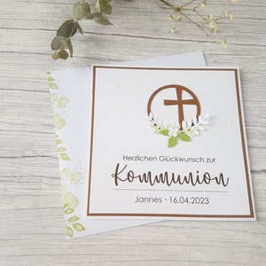 Glückwunschkarte zur Kommunion, Individuelle Glückwunschkarte mit Personalisierung,  Verpackung Geldgeschenk