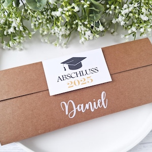 Glückwunschkarte zum Schulabschluss, Studium, Bachelor, Master, Geldgeschenk, Gutscheinverpackung, Geschenkverpackung, mit Personalisierung