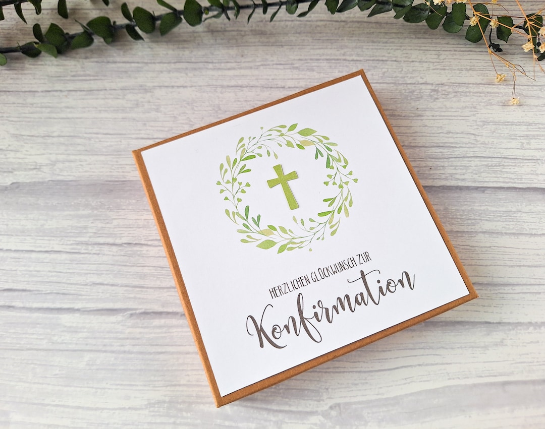 Geldgeschenk Konfirmation Set - 2 Stück Mit Reagenzglas & Holzkarte Für Mädchen & Jungen