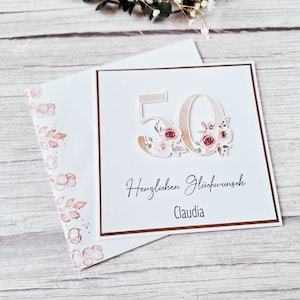 Karte zum Geburtstag, Individuelle Glückwunschkarte zum runden Geburtstag 18. 30. 40. 50. 60. 70. 80., Personalisierte Geburtstagskarte