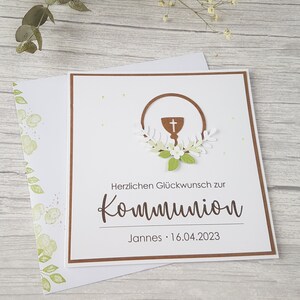 Glückwunschkarte zur Kommunion, Individuelle Glückwunschkarte mit Personalisierung,  Verpackung Geldgeschenk