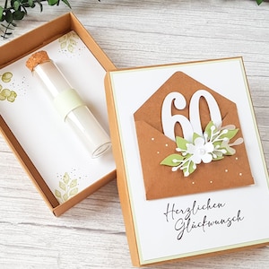 Geldgeschenk Runder Geburtstag, Geburtstagsgeschenk, Glückwünsche 30. 40. 50. 60. 70. 80. 90. Geburtstag, Geschenk Reagenzglas