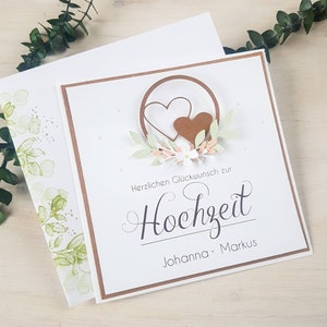 Glückwunschkarte zur Hochzeit  / Individuelle Karte mit Personalisierung Geldgeschenk zur Hochzeit mit Namen, Alles Liebe zur Hochzeit