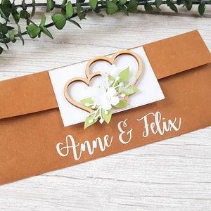 Gutscheinverpackung zur Hochzeit, Geldgeschenk Gutschein zur Hochzeit personalisiert, Hochzeitsgeschenk, Reisegutschein Hochzeit