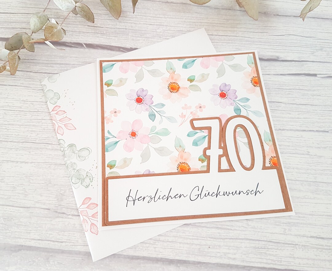 Karte zum Geburtstag Karte Runder Geburtstag Etsy.de