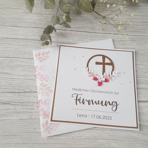 Glückwunschkarte zur Firmung, Individuelle Glückwunschkarte mit Personalisierung, Verpackung Geldgeschenk