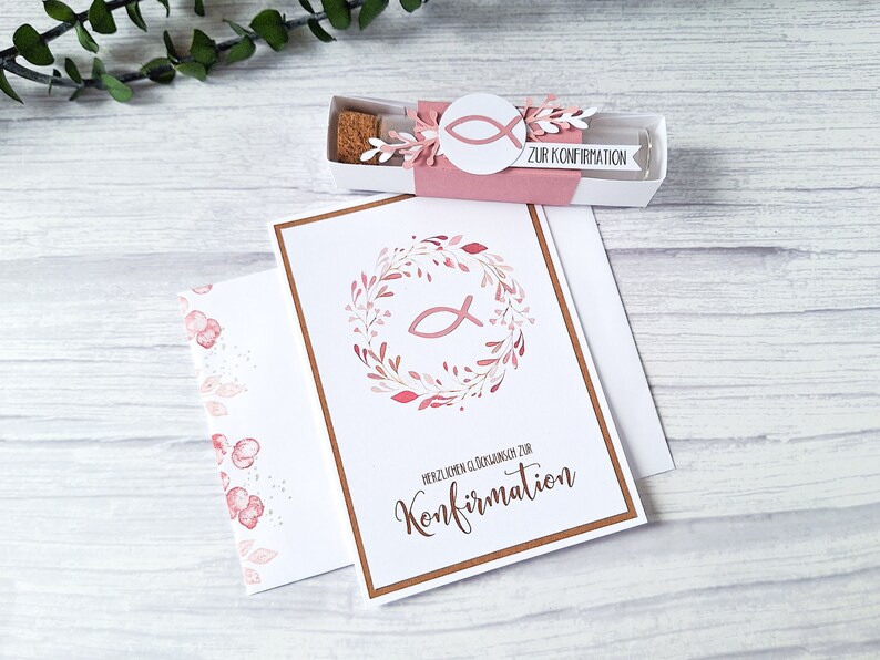 Geldgeschenk zur Konfirmation, Geschenkset, Wunscherfüller, Glückwunschkarte, Geldgeschenkbox, Konfirmationsgeschenk, Geschenkbox Bild 1