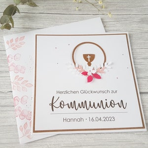 Glückwunschkarte zur Kommunion, Individuelle Glückwunschkarte mit Personalisierung,  Verpackung Geldgeschenk