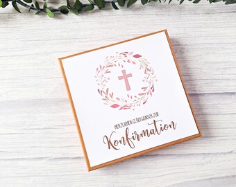 Geldgeschenk zur Konfirmation, Geschenk Reagenzglas, Geschenkset, Wunscherfüller, Glückwunschkarte, Geschenk Konfirmation