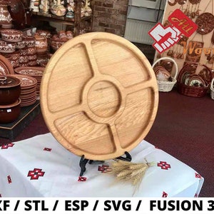 CNC file for wood / STL files / DXF files / serving plate cnc file / serving plate / Vector graphics / 3D models files