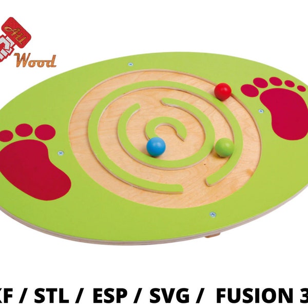 CNC file for wood/ CNC file/ 3D models files/ CNC file diy kids balance board/ 3D model child balance board/ stl balance board/ dxf balance