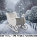 CNC file for wood / cnc file for sleigh / cnc file real size sleigh / 3D model wood sleigh / STL files / DXF files / christmas sleigh 