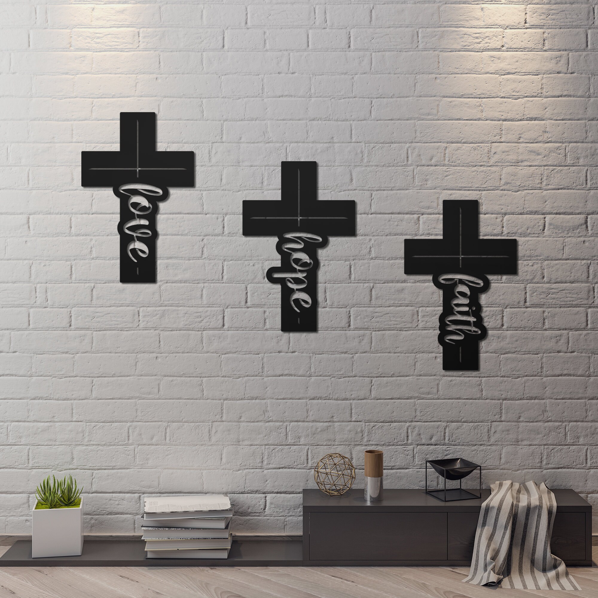 Set of Crosses Metal Wall Art Metal Wall Sign Metal Wall Etsy