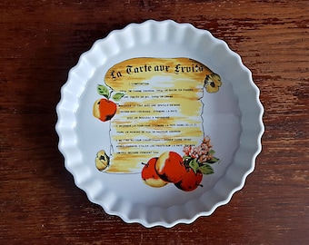 Moule à tarte en porcelaine L'Hirondelle, vintage fabriqué en France